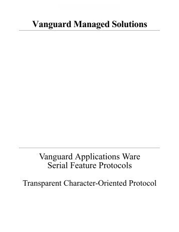 Transparent Character Oriented Protocol - Vanguard Networks