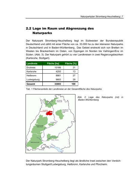 Naturparkplan - Naturpark Stromberg-Heuchelberg