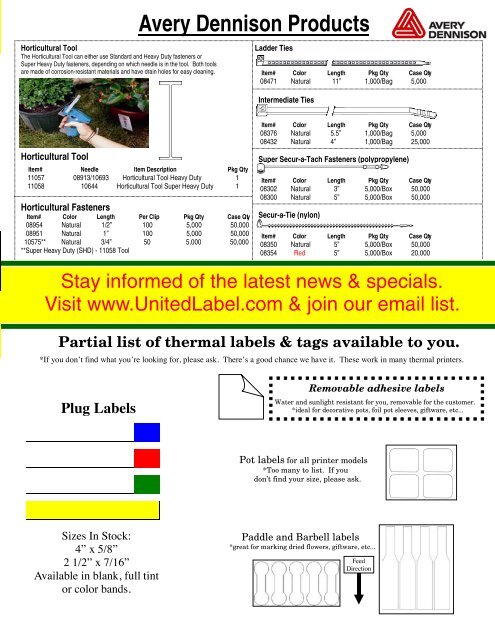 Table of Contents - United Label