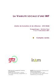 ViabilitÃ© sociale des IMF - Cerise