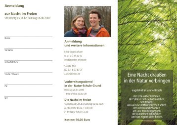 Anmeldung zur Nacht im Freien - Natur-Schule Grund