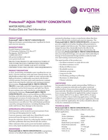 ProtectosilÂ® AQUA-TRETEÂ® CONCENTRATE