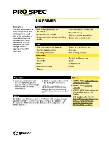 118 PRIMER - Sweeney Materials