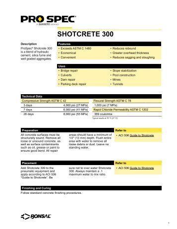 SHOTCRETE 300 - Sweeney Materials