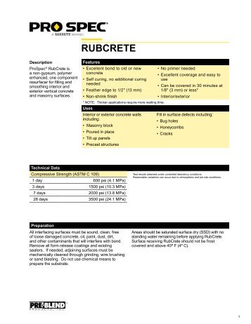 RUBCRETE - Sweeney Materials