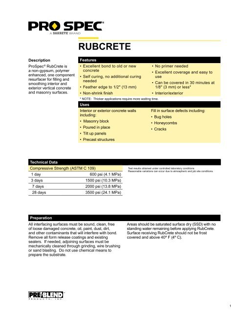RUBCRETE - Sweeney Materials