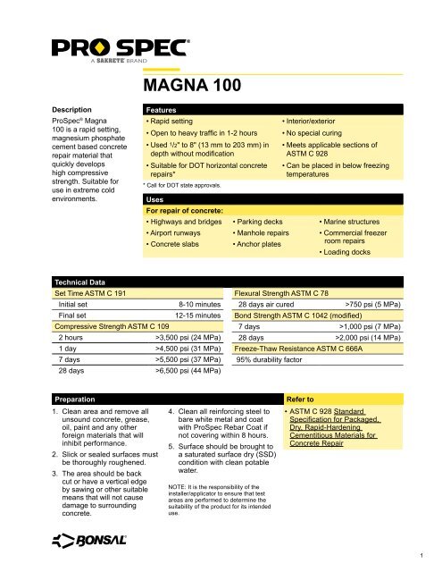 MAGNA 100 - Sweeney Materials