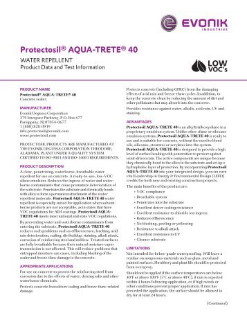 ProtectosilÂ® AQUA-TRETEÂ® 40