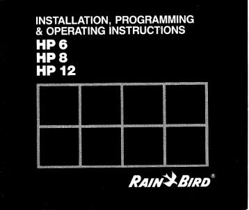Rain Bird HP Controller Owner's Manual - Irrigation Direct