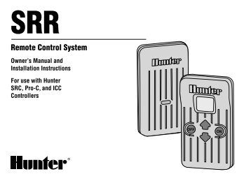 Hunter SRR Controller Remote Control Unit ... - Irrigation Direct