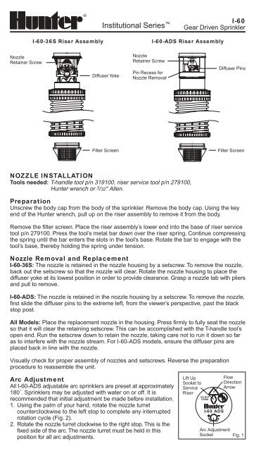 Hunter Rotary Nozzle Chart