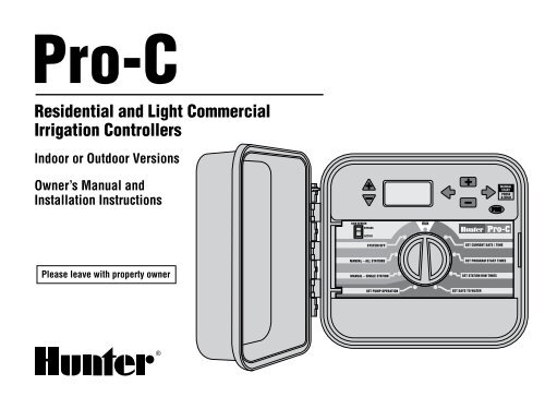 Hunter Pro-C Modular Controller Owners Manual - Irrigation Direct