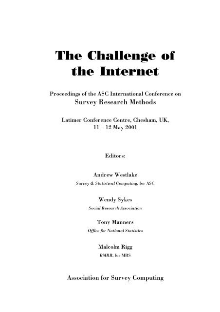 published the Proceedings - Association for Survey Computing
