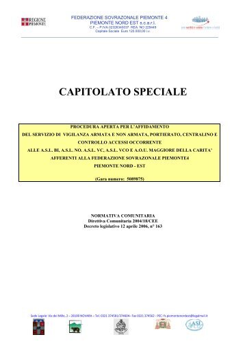 CAPITOLATO SPECIALE - Fare