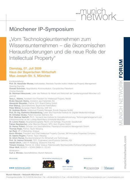 Münchener IP-Symposium „Vom ... - Munich Network