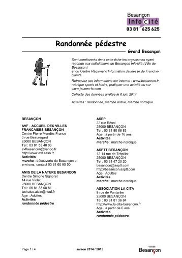 randonnÃ©e pÃ©destre ok - BesanÃ§on