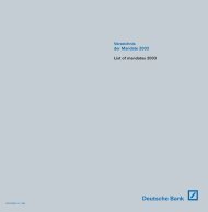 Verzeichnis der Mandate 2003 - Deutsche Bank Interim Report ...