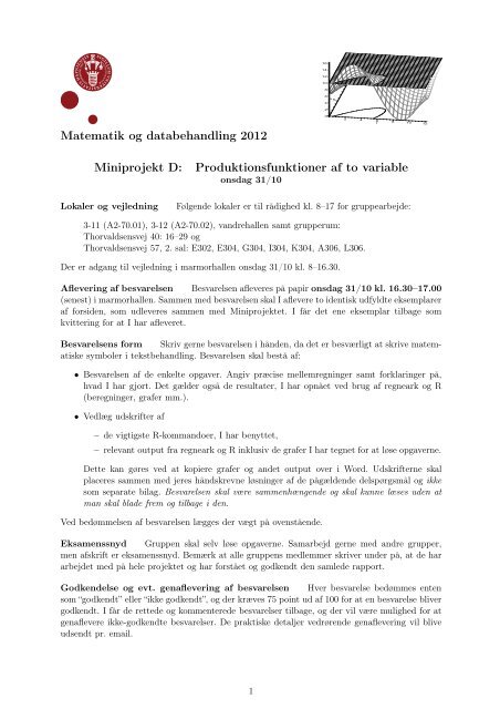 Matematik og databehandling 2012 Miniprojekt D ...