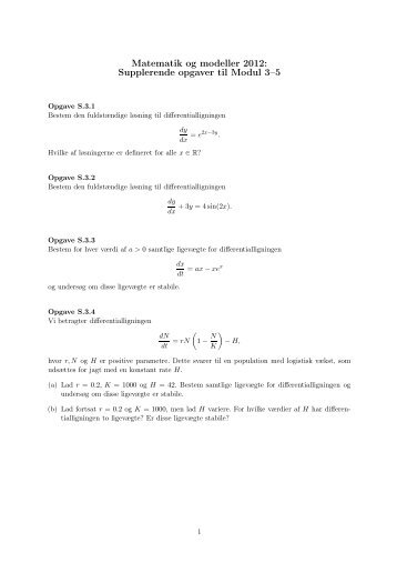 Supplerende opgaver til Modul 3–5 - matdat.life.ku.dk