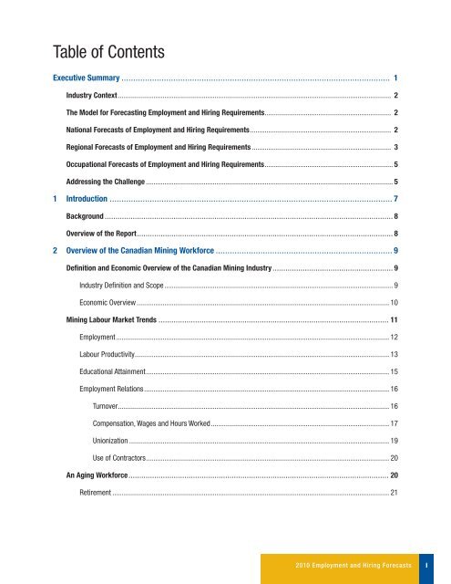 Canadian Mining Industry Employment and Hiring Forecasts - MiHR