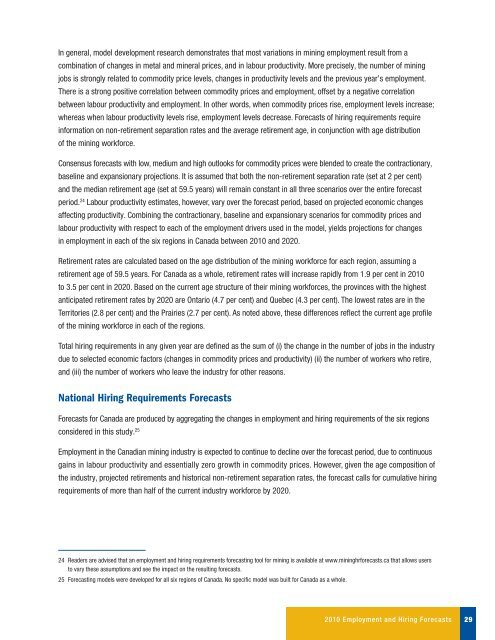 Canadian Mining Industry Employment and Hiring Forecasts - MiHR