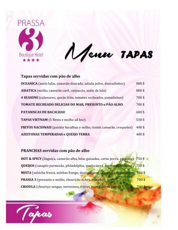 MENU TAPAS