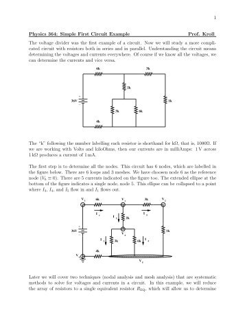 1st simple circuit with resistors in series and parallel