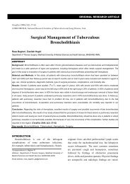 Surgical Management of Tuberculous Broncholithiasis - Tanaffos