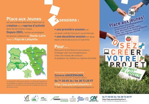 Pourâ¦ 2 sessions : Place aux Jeunes - Installation campagne