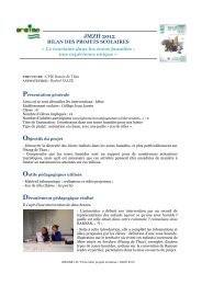 Fiche bilan projets scolaires JMZH2012 collÃ¨ge de ... - Le GRAINE LR