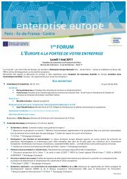 1er Forum - L'Europe à la portée de votre entreprise ... - pic2europe.fr