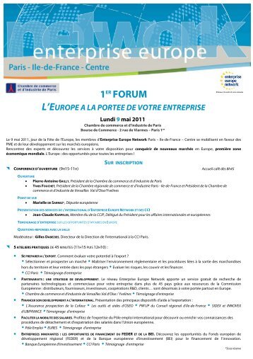 1er Forum - L'Europe à la portée de votre entreprise ... - pic2europe.fr