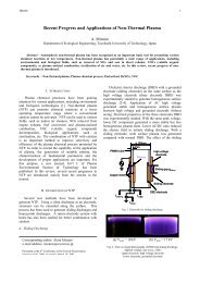 Recent Progress and Applications of Non-Thermal Plasma