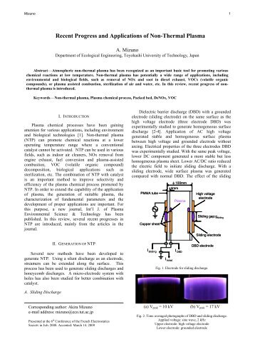Recent Progress and Applications of Non-Thermal Plasma
