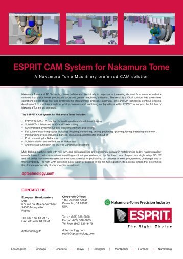 ESPRIT CAM System for Nakamura Tome