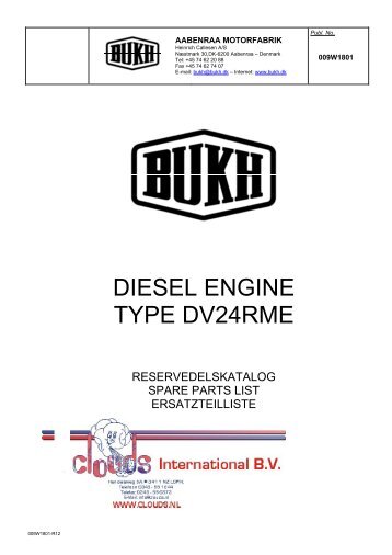 DIESEL ENGINE TYPE DV24RME - BUKH lifeboat engines