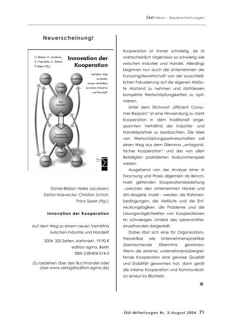 iso-NEWS - Institut für Sozialforschung und Sozialwirtschaft eV