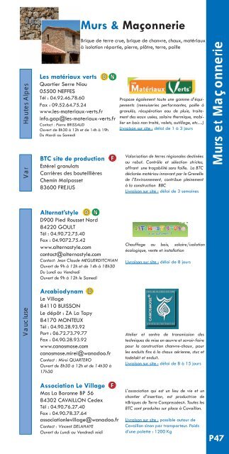 Guide rÃ©gional des matÃ©riaux Ã©co-performants - Chambre de ...