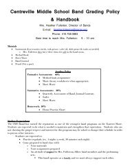 Centreville Middle School Band Syllabus