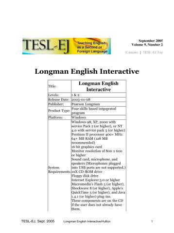 Longman English Interactive - TESL-EJ