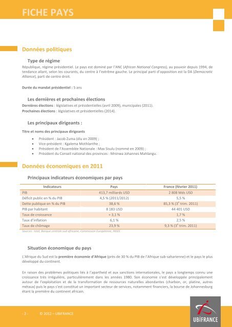 fiche pays - ILE-DE-FRANCE INTERNATIONAL