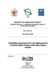 Solar PV water pumping study - FINAL REPORT ... - UNDP, Namibia