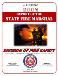 2008 Report of the Fire Marshal - Vermont Division of Fire Safety