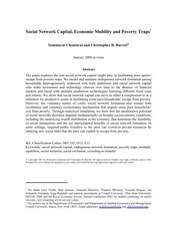 Social Network Capital, Economic Mobility and Poverty Traps