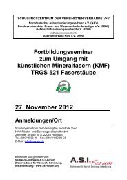 (KMF) TRGS 521 Faserstäube 27. November 2012 ... - NAV e.V.