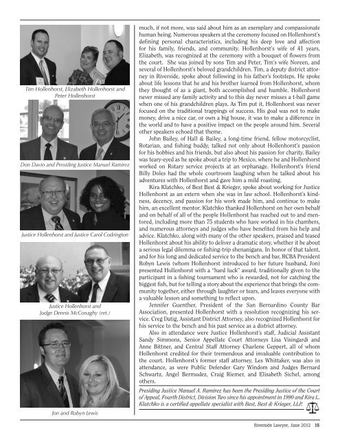 In This Issue: - Riverside County Bar Association