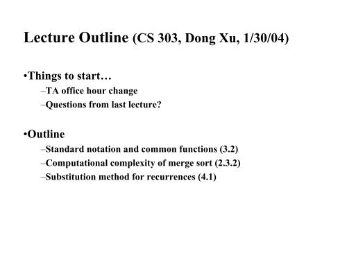 Standard notation and common functions