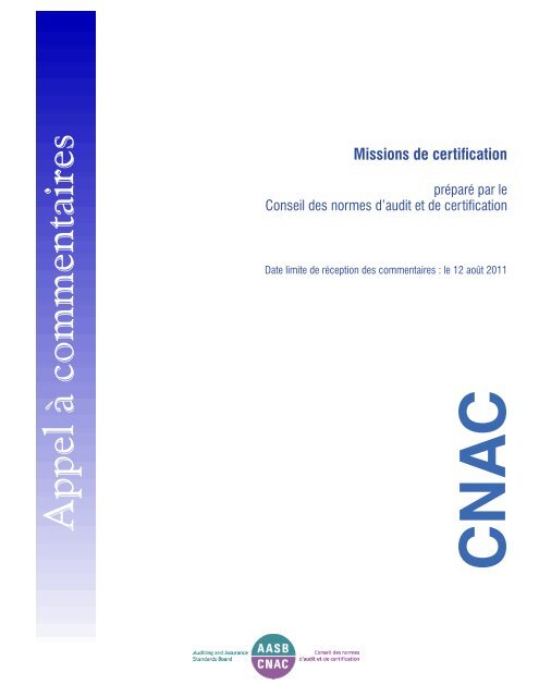 Missions de certification - Normes d'information financiÃ¨re et de ...