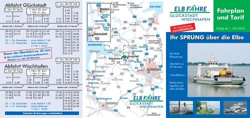 Fahrplan und Tarif Elbfähre Glückstadt Wischhafen