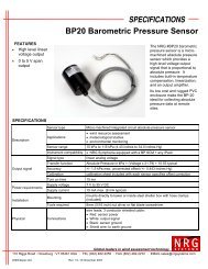 SPECIFICATIONS BP20 Barometric Pressure Sensor